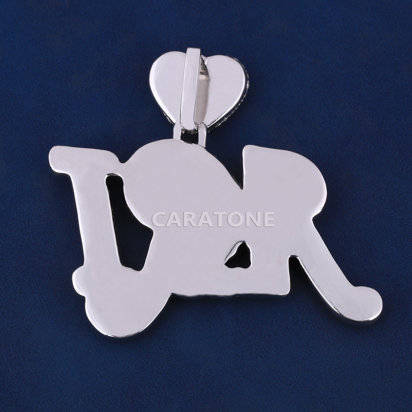 14kt gold Name pendant of fully lab grown diamonds with D VVS clarity