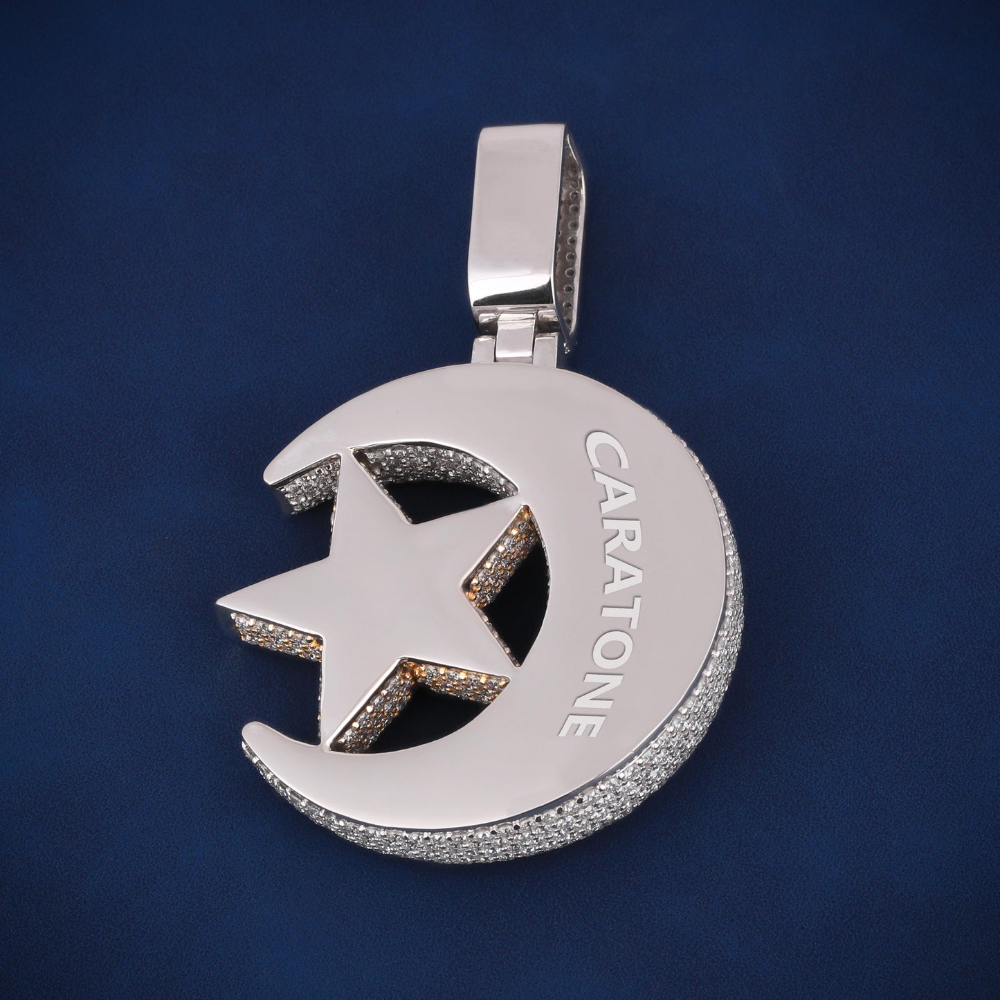 Custom solid heavy hip hop d vvs clarity 14kt gold lab diamond pendant