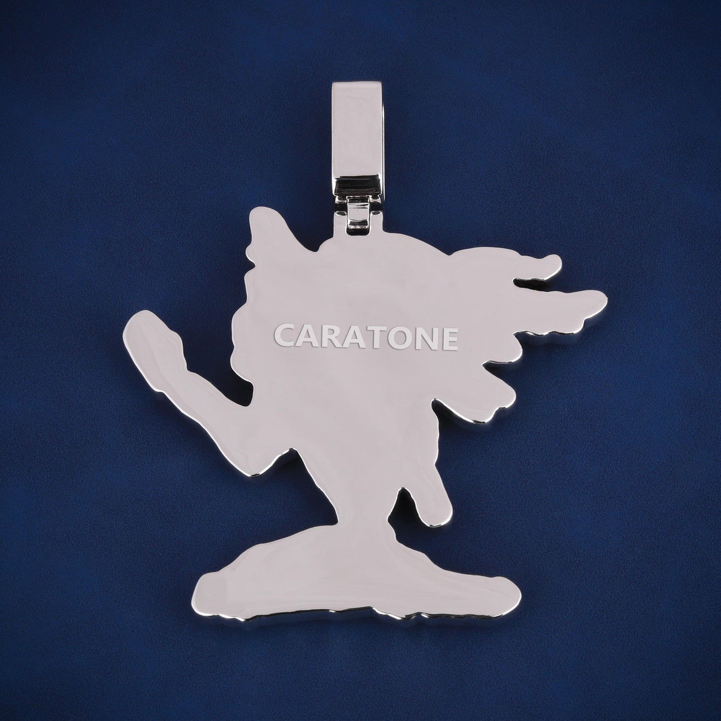 3d custom logo full white 14 kt gold lab diamond pendant