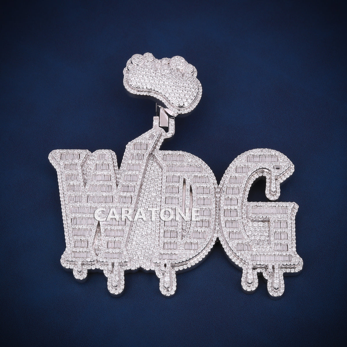 Custom Iced Out YADG Hip Hop Pendant with Baguette Lab Grown Diamonds