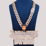 Personlized Design Chain With Pendant In 925 Sterling Silver With Lab Diamond