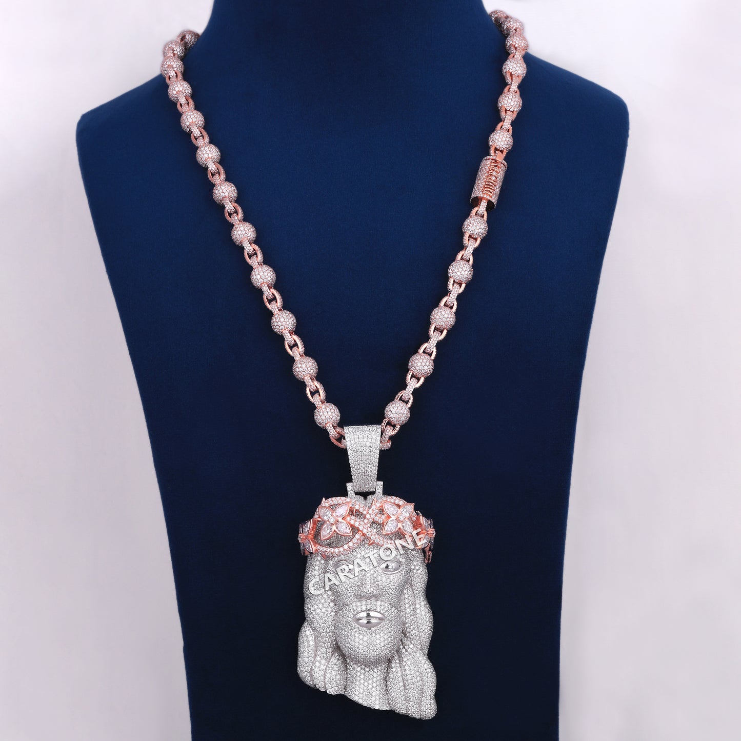 Fully Iced Out Custom Jesus Pendant With Chain In 925 Sterling Silver