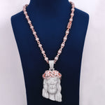 Fully Iced Out Custom Jesus Pendant With Chain In 925 Sterling Silver