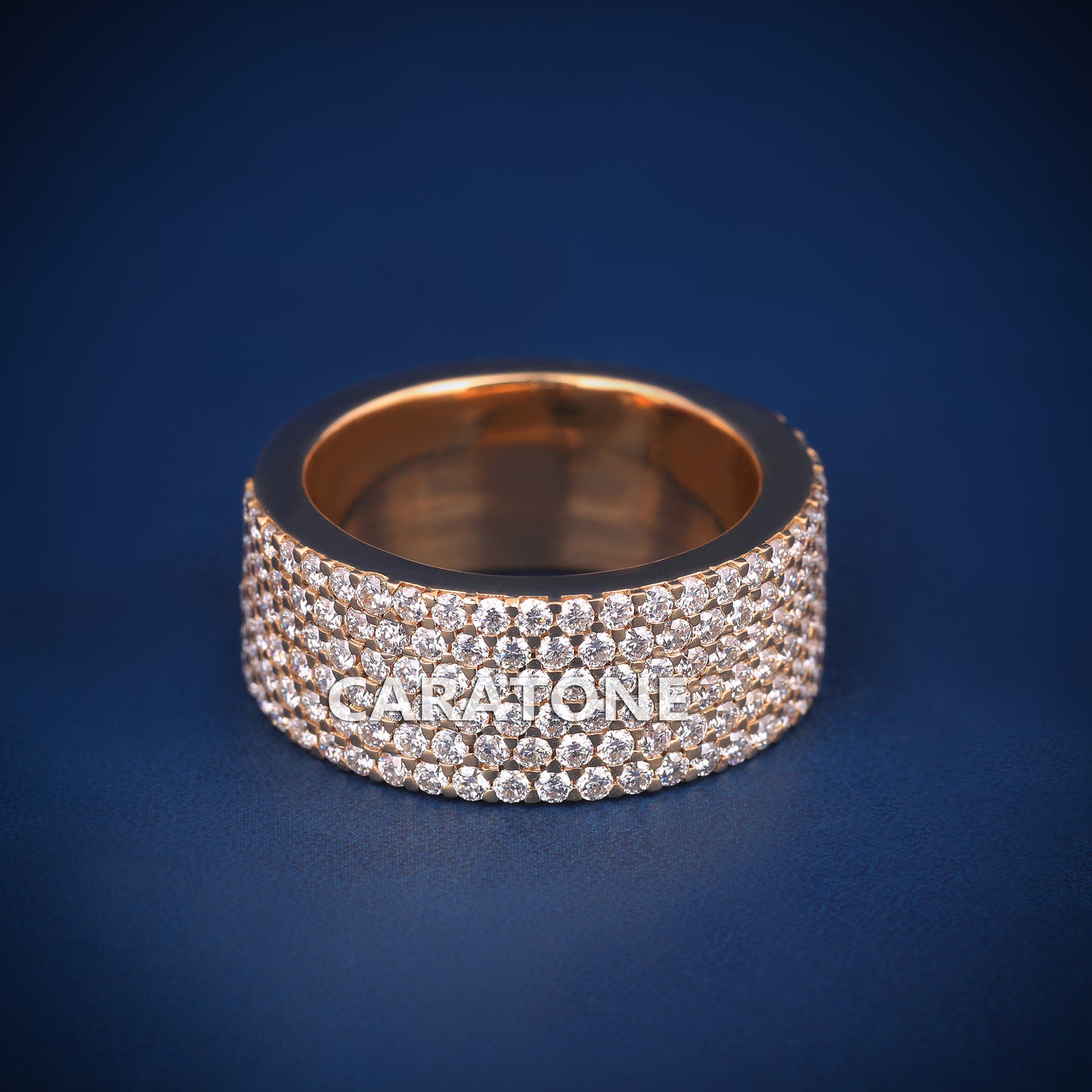 Luxury 14 Kt Gold Round Brilliant Cut Lab-Grown Diamond VVS Clarity Hip-hop Band