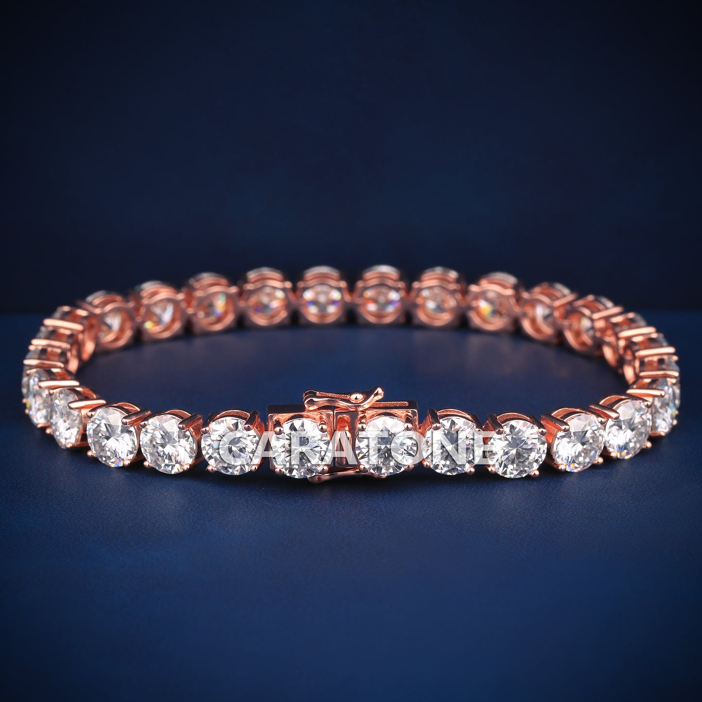 7 inch 6 mm rose gold tennis bracelet for women