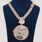 Yellow And White Gold Color Chain With Pendant In 925 Sterling Silver With Lab Diamond