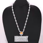 Custom Letter Pendant With Ball Chain In 925 Sterling Silver With Lab Diamond