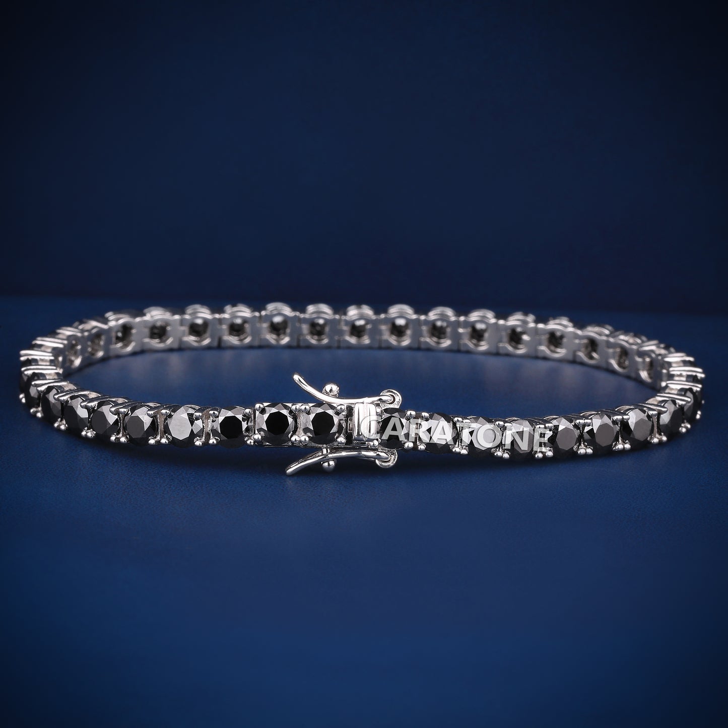 4 mm Black Diamond Tennis Bracelets for Mens