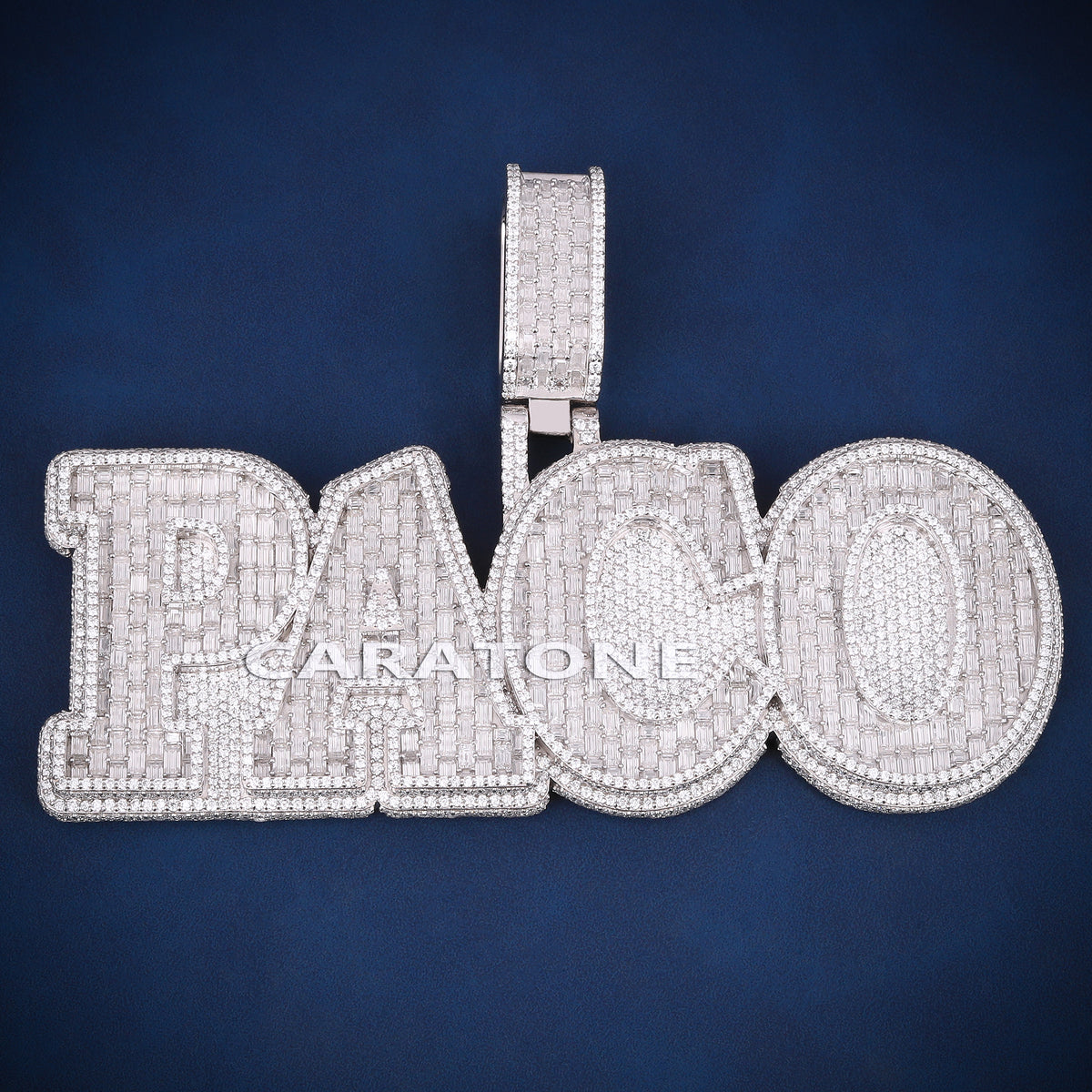Oversized PACO Hip Hop Pendant with Diamond Iced Out Bail Lab Grown Diamonds