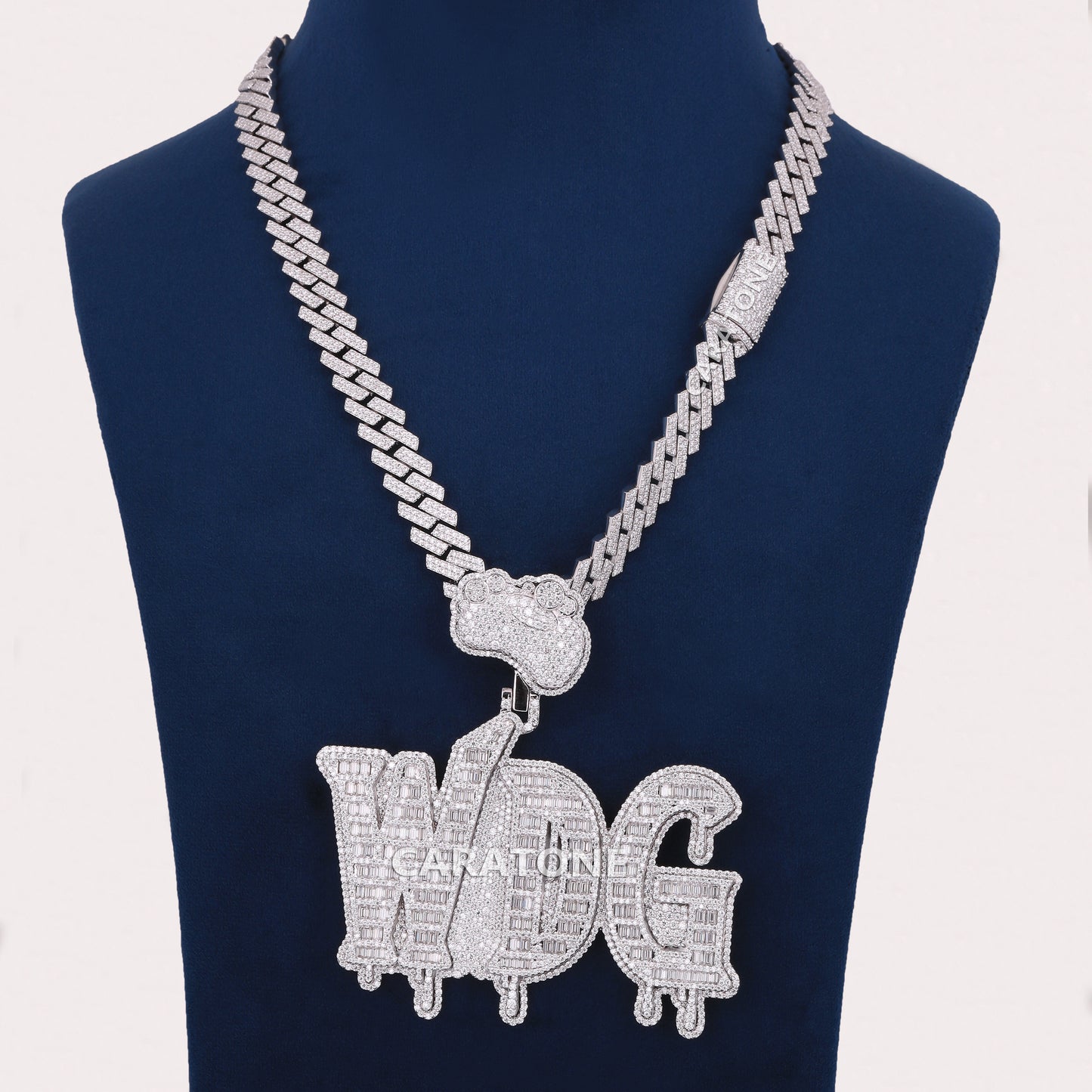 925 Sterling Silver With Lab Diamond Chain Pendant For Gift
