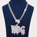 925 Sterling Silver With Lab Diamond Chain Pendant For Gift