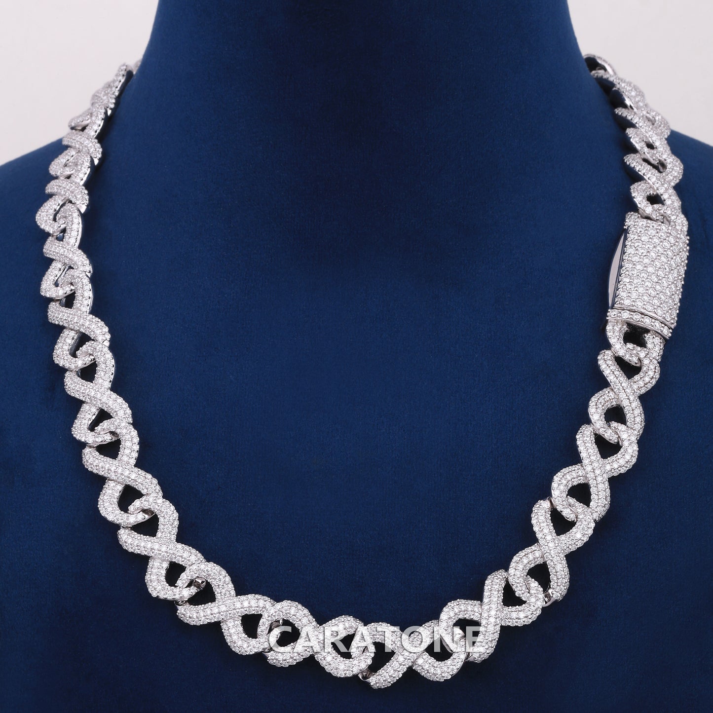 19 inch 12 mm infinity style fully iced out chain
