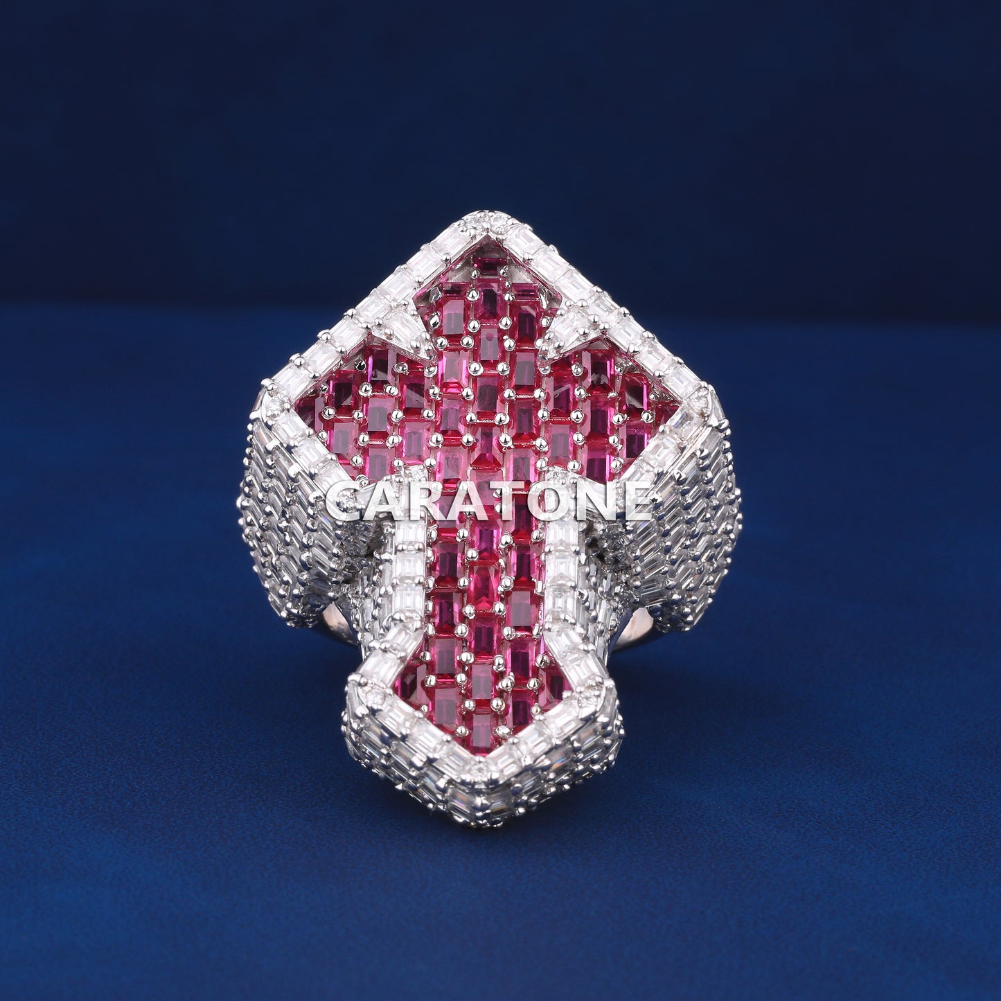 Christian cross hip hop heavy diamond ring for men