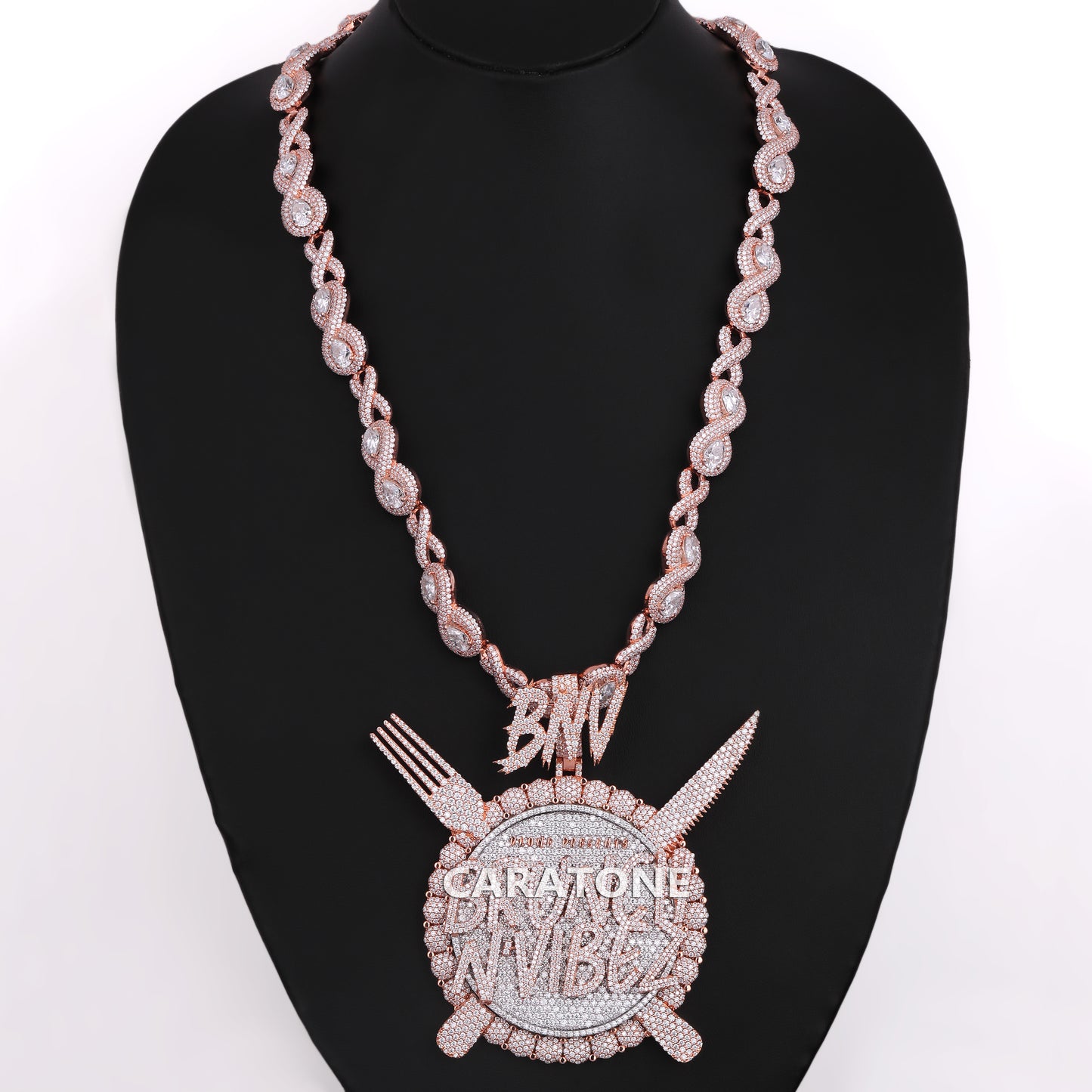 Two Tone Color Chain With Infinity Link Chain In 925 Sterling Silver With Lab Diamond