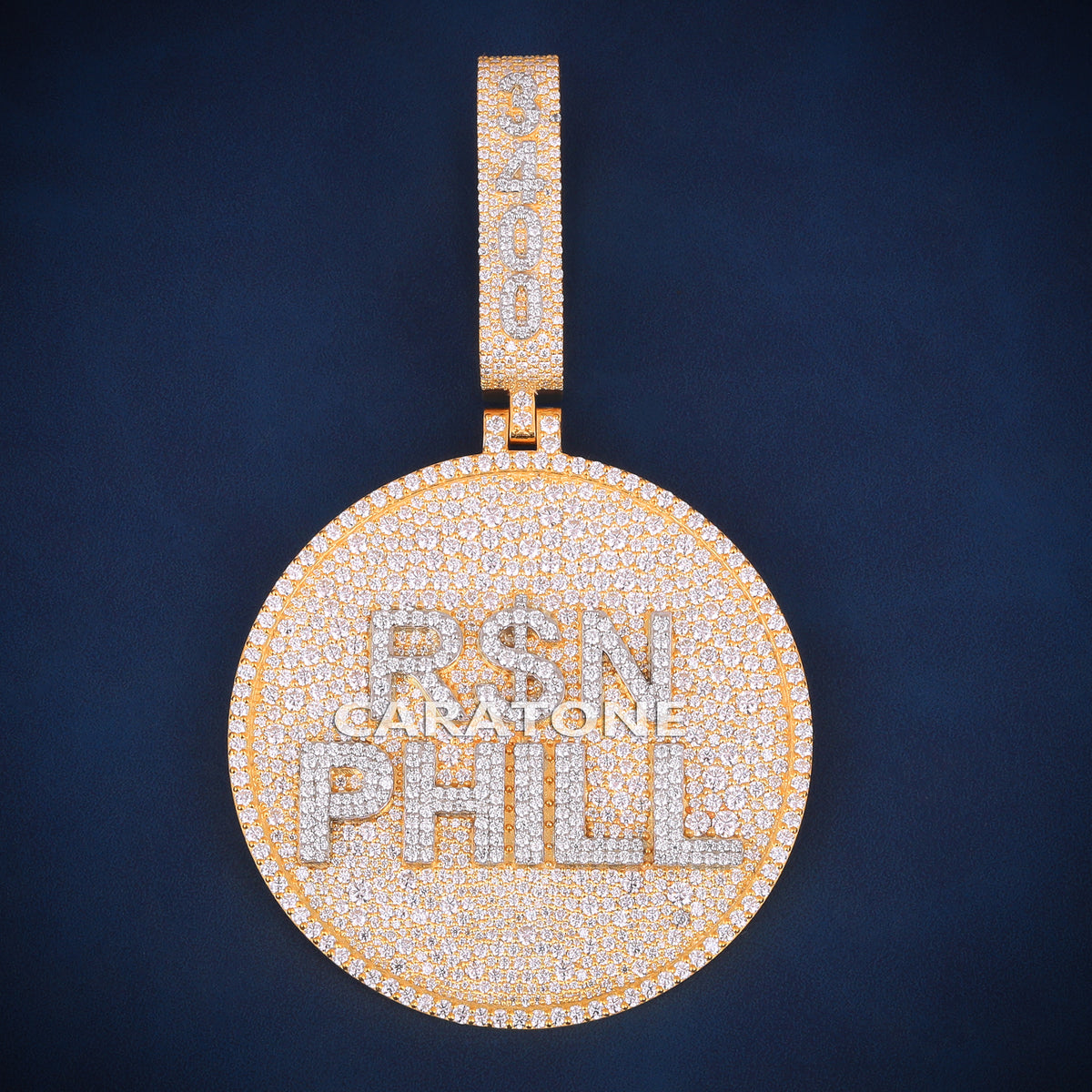 Oversized R$N PHILLY Hip Hop Pendant with Round Lab Grown Diamonds