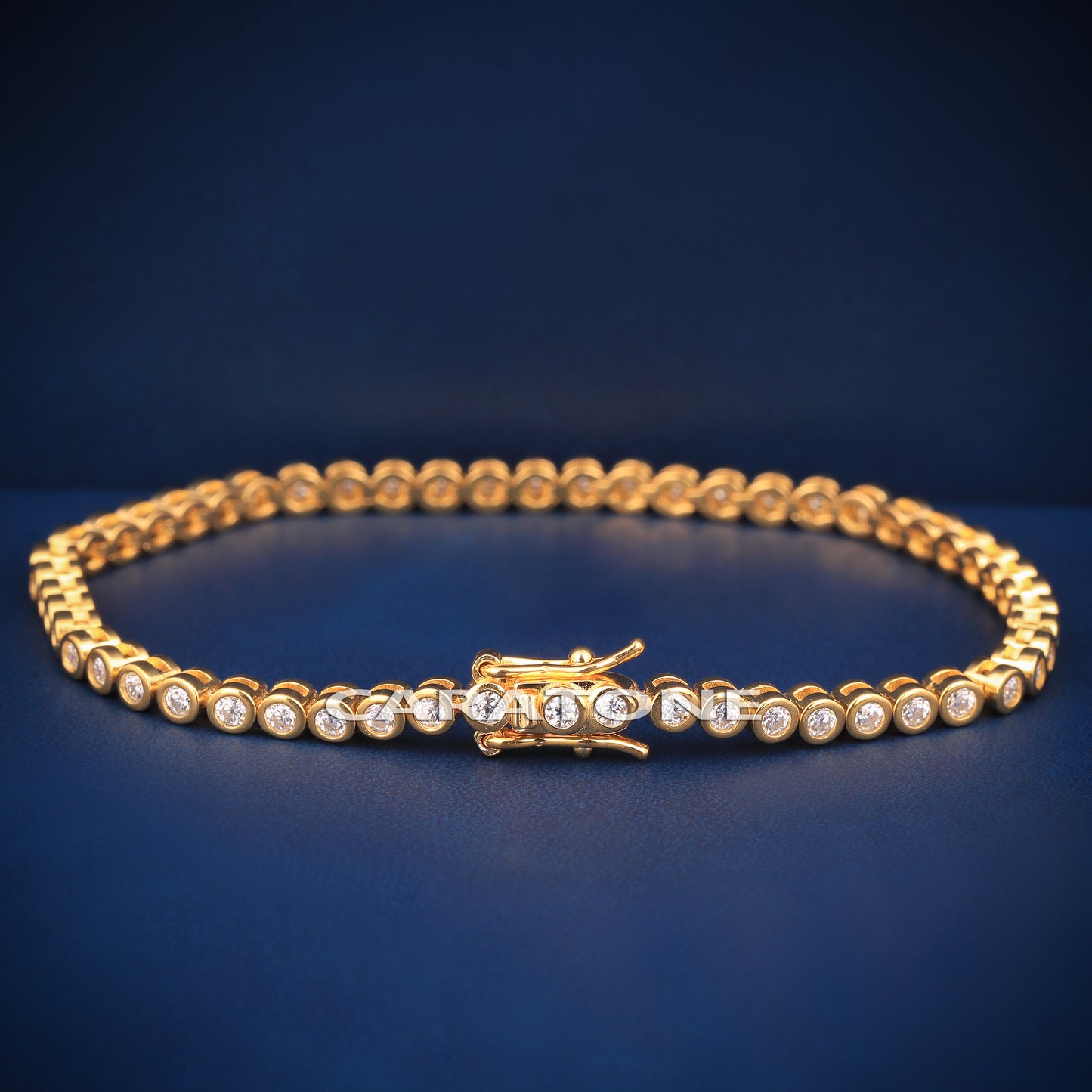 Fully yellow bezel set 5 mm diamond tennis bracelet