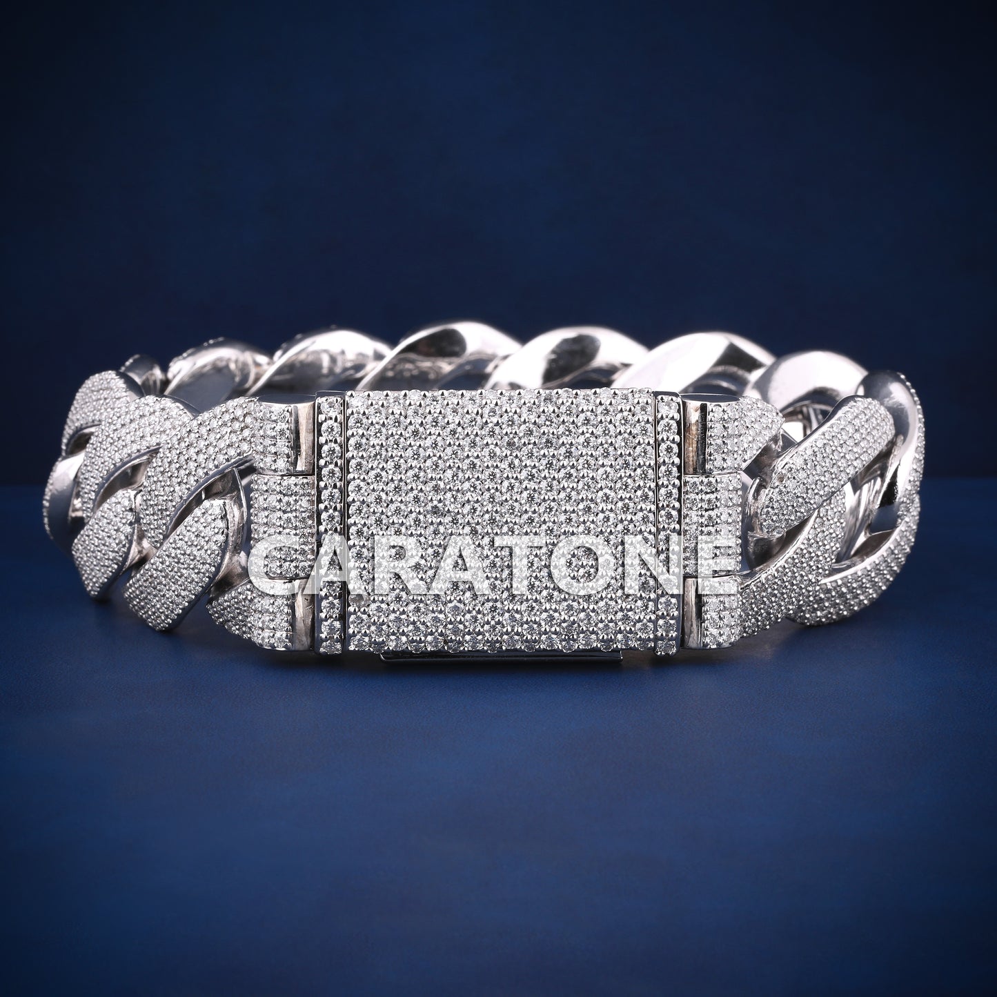 9 inch 26 mm hip hop fully white heavy cuban buss down icy bracelet