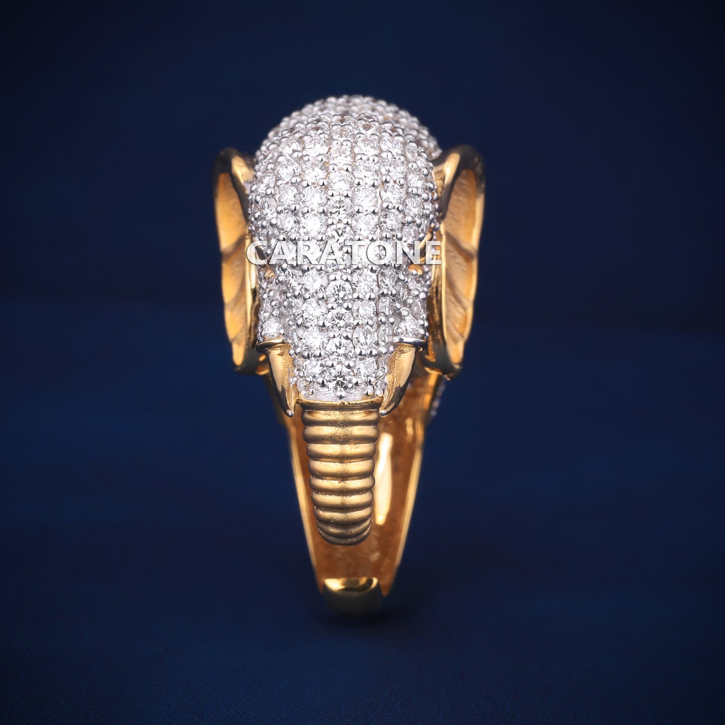 Custom made elephant head ring for men women Vvs clarity diamond