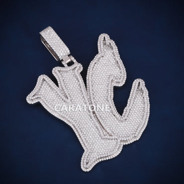 Custom Iced Out Prayer Hands Pendant with Diamond Bail with Lab Grown Diamonds