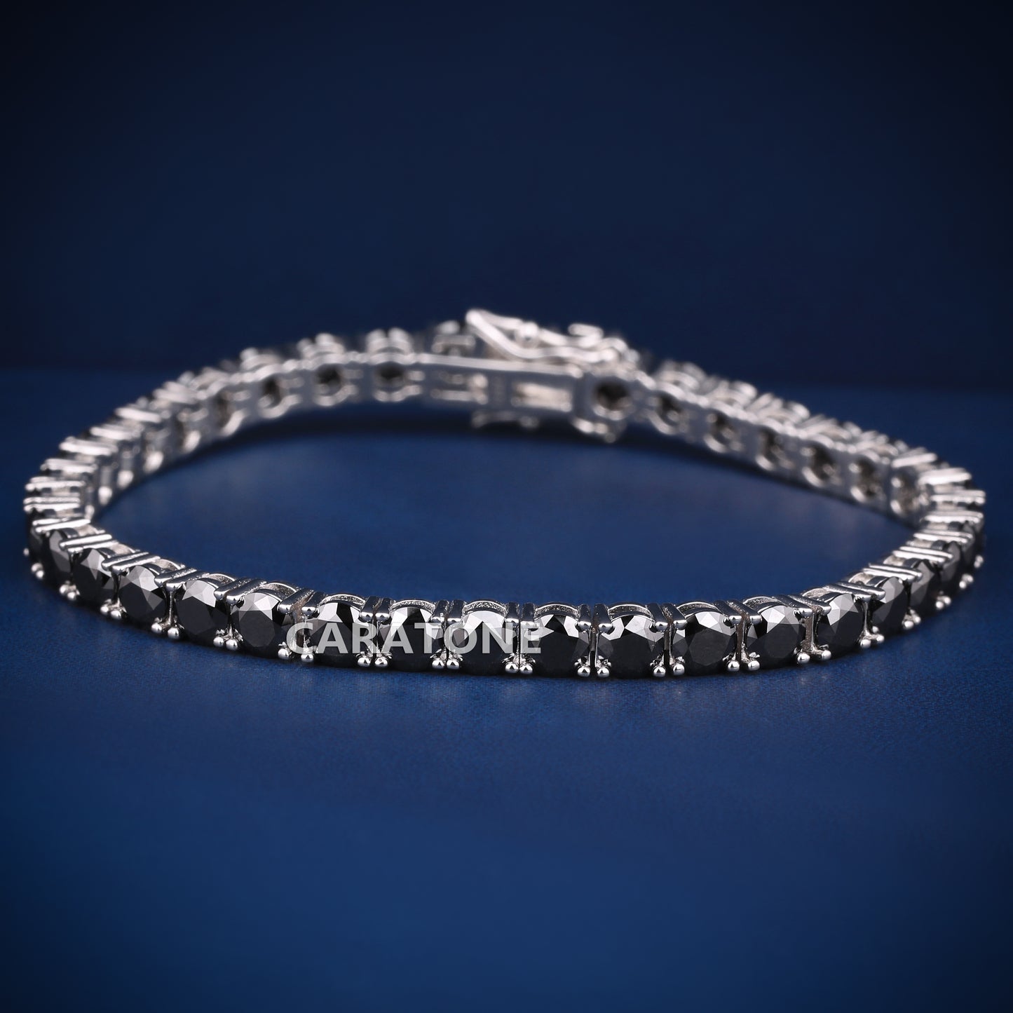 4 mm Black Diamond Tennis Bracelets for Mens