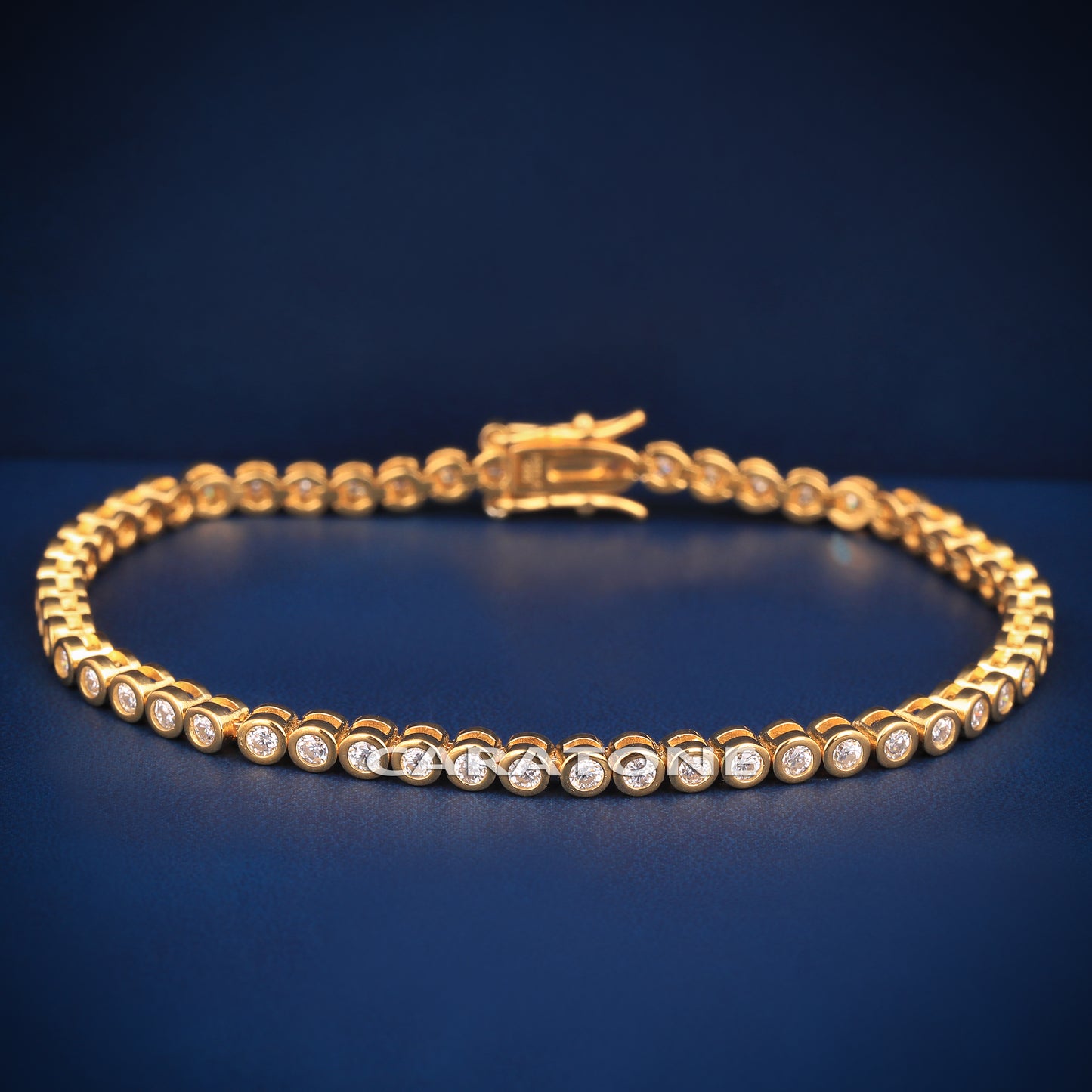Fully yellow bezel set 5 mm diamond tennis bracelet