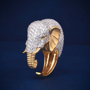 Custom made elephant head ring for men women Vvs clarity diamond