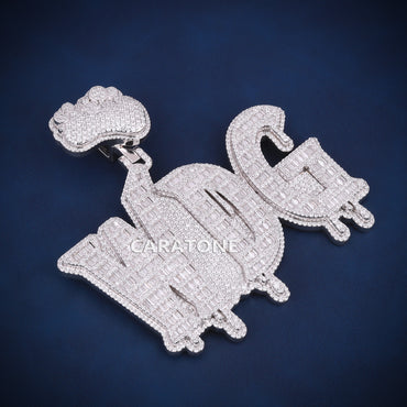 Custom Iced Out YADG Hip Hop Pendant with Baguette Lab Grown Diamonds