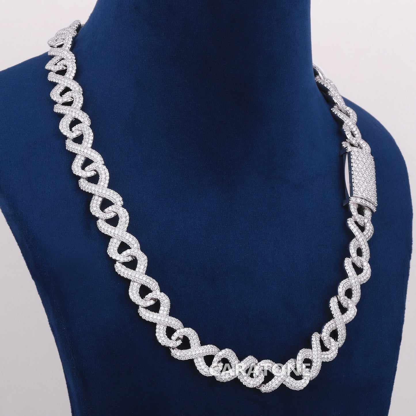 19 inch 12 mm infinity style fully iced out chain