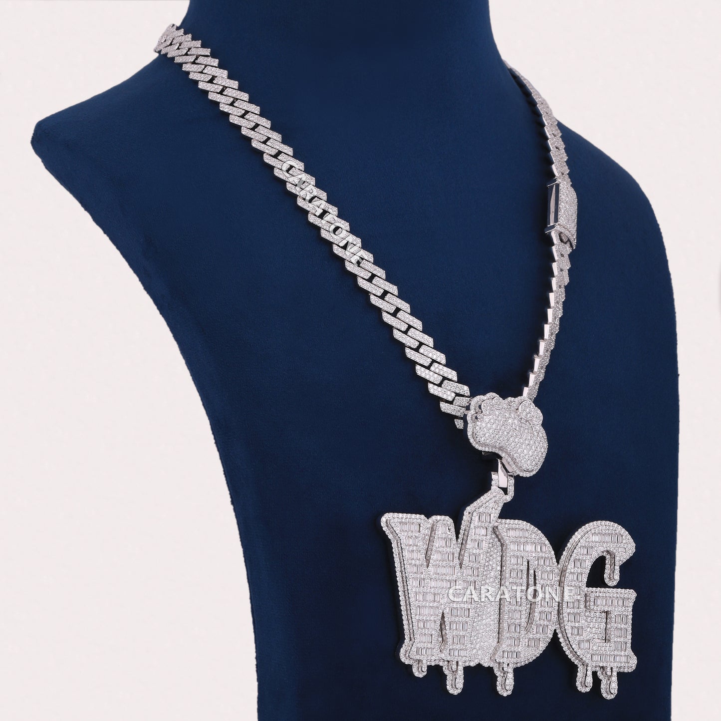 925 Sterling Silver With Lab Diamond Chain Pendant For Gift