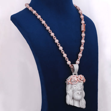 Fully Iced Out Custom Jesus Pendant With Chain In 925 Sterling Silver