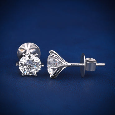 14KT Gold VVS Clarity Lab-grown Diamond Stud Earrings