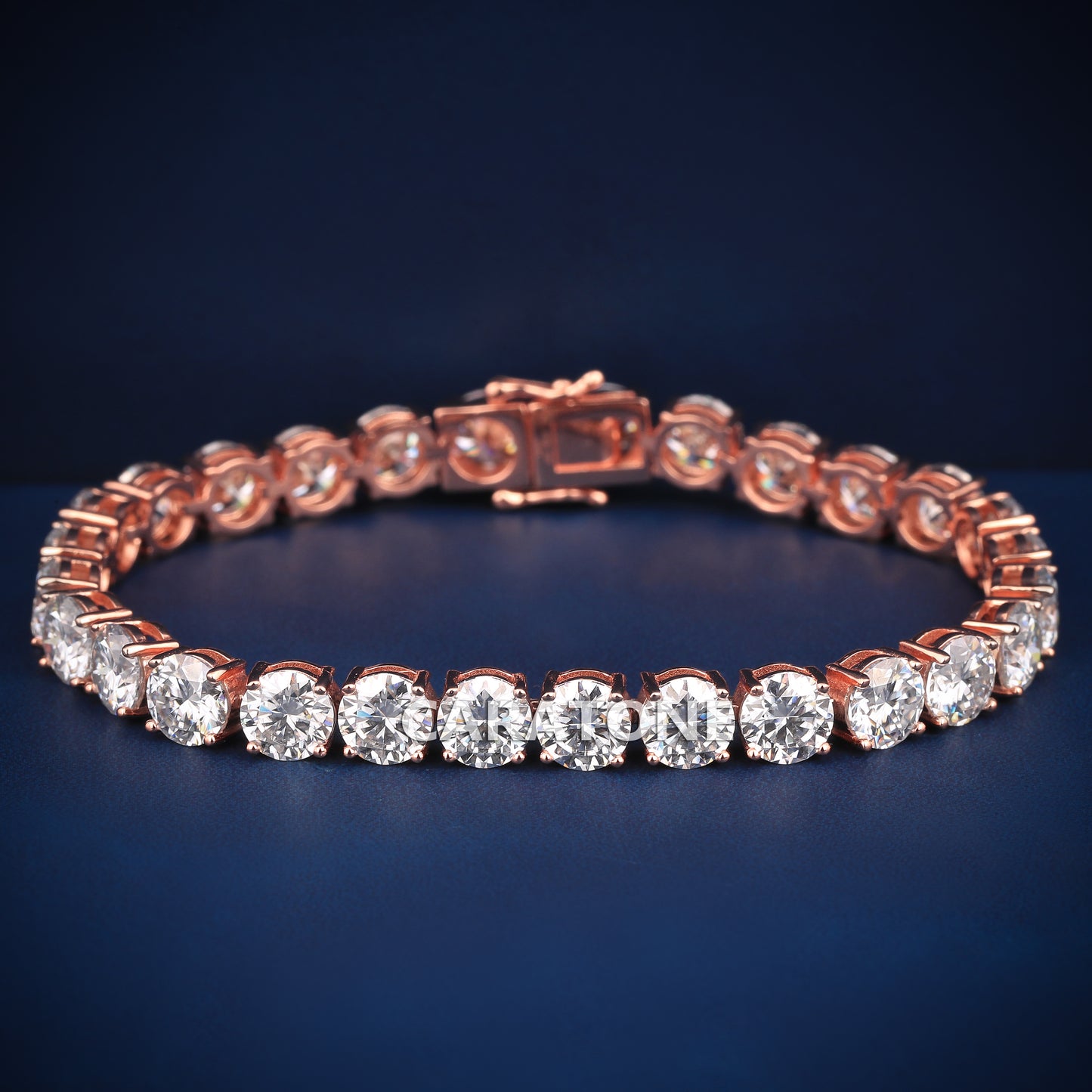 7 inch 6 mm rose gold tennis bracelet for women