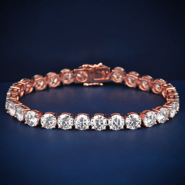 7 inch 6 mm rose gold tennis bracelet for women