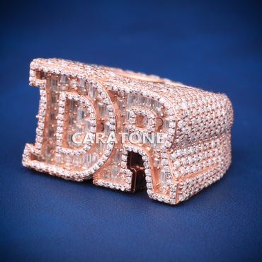 Customized letter hip hop ring Vvs Clarity Diamond