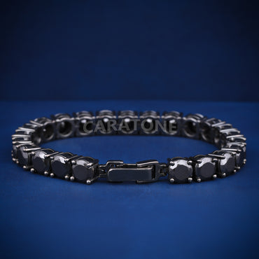 Luxury Mens black diamond tennis bracelet for men this valentine days