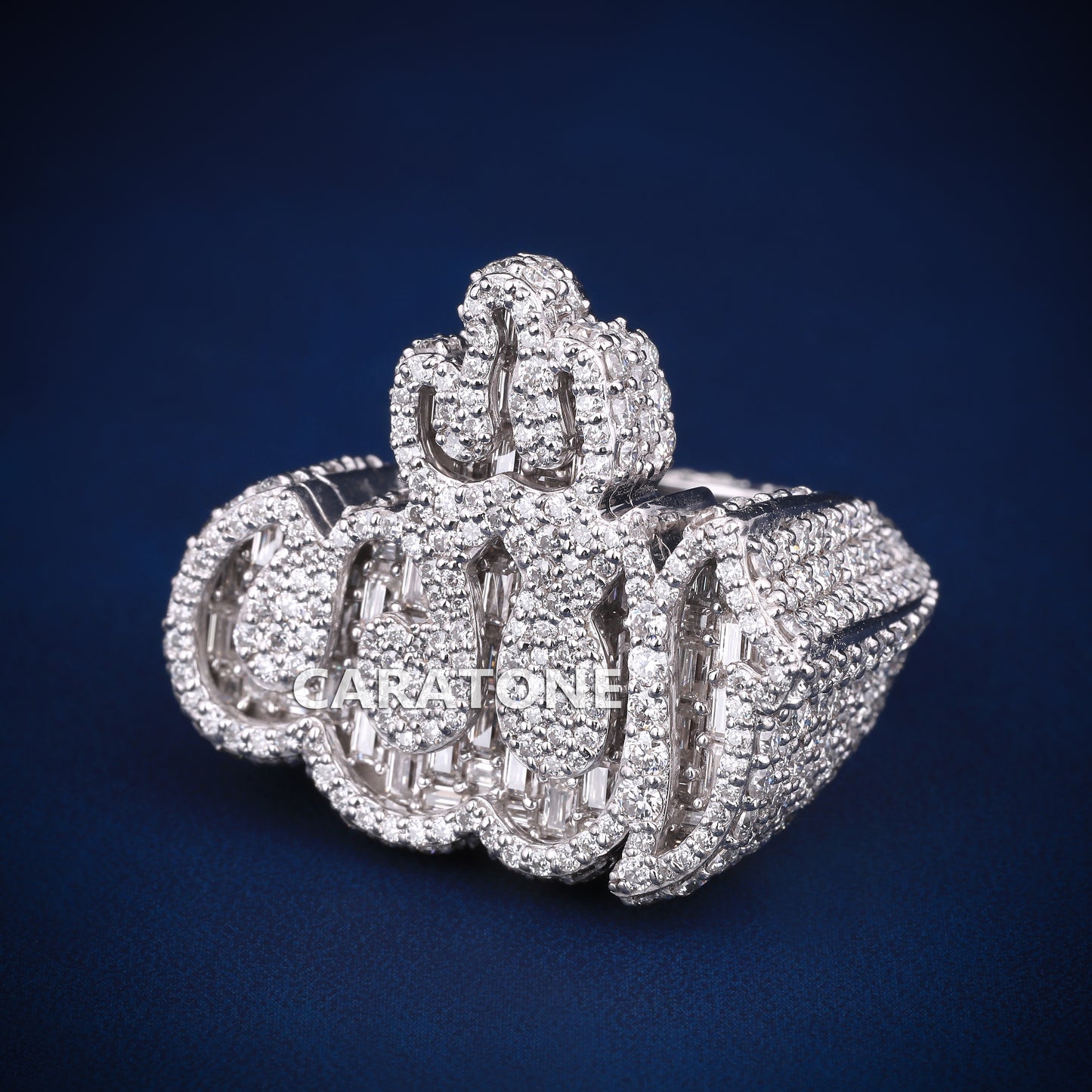 Allah named hip hop diamond ring D Color Vvs clarity
