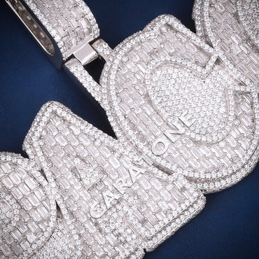 Oversized PACO Hip Hop Pendant with Diamond Iced Out Bail Lab Grown Diamonds