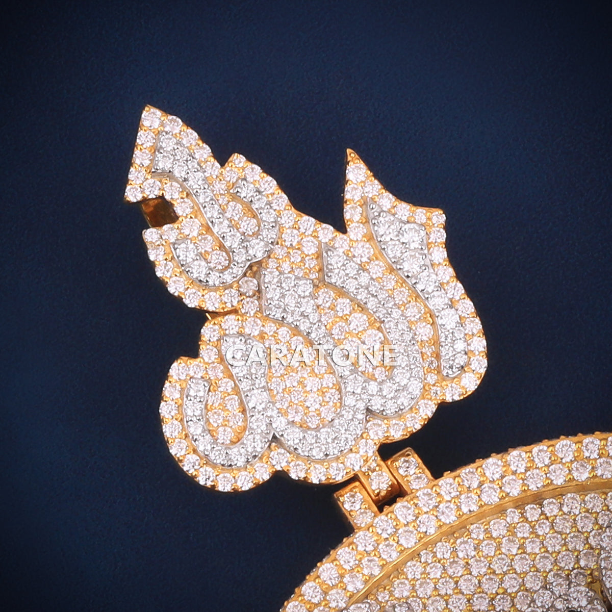 3D Alseem Diamond Pendant with Kaaba Design & Allah Bail Lab Grown Diamonds