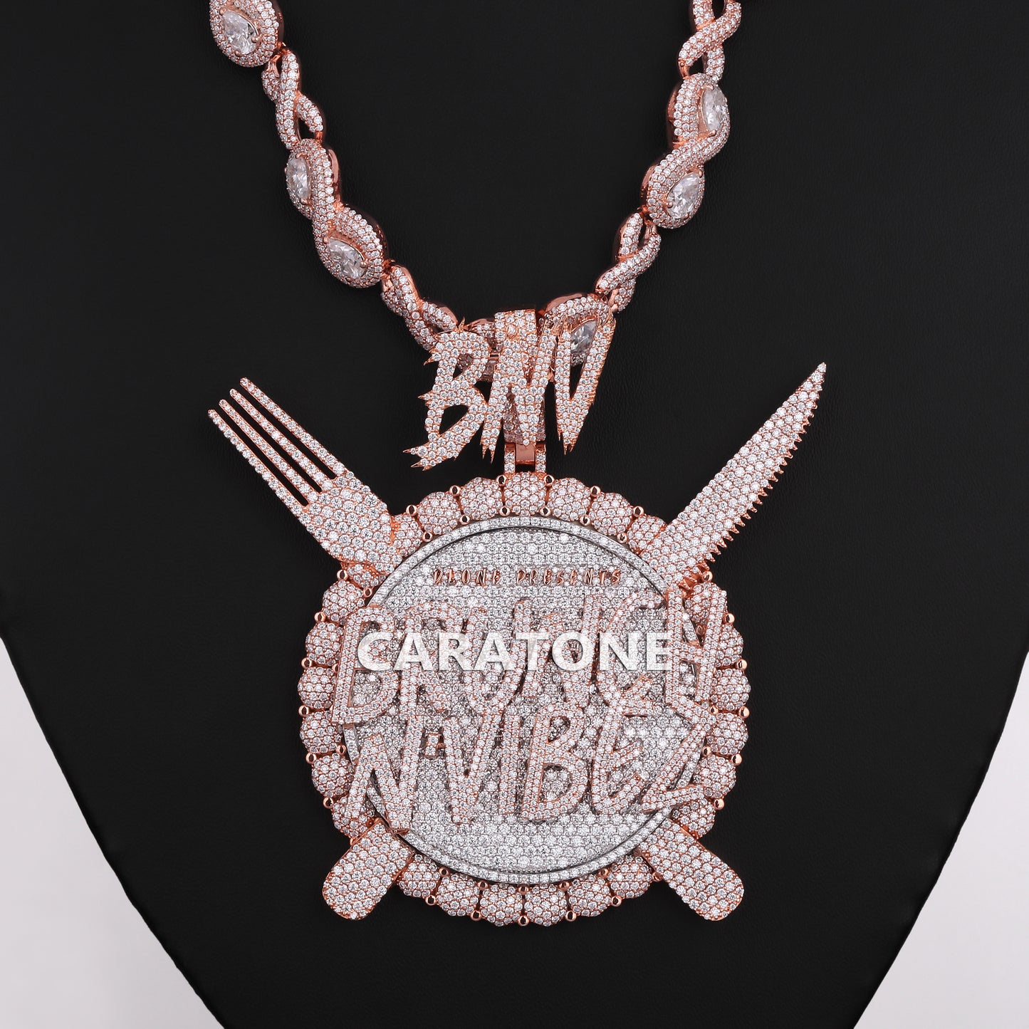 Two Tone Color Chain With Infinity Link Chain In 925 Sterling Silver With Lab Diamond