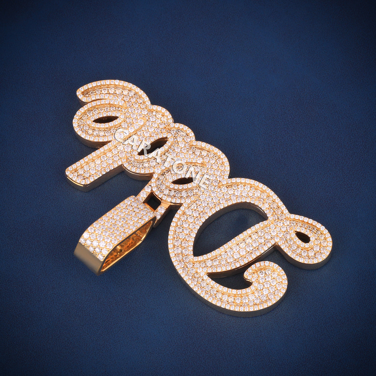 Custom Iced Out Dude Script Name Hip Hop Pendant with Lab Grown Diamonds
