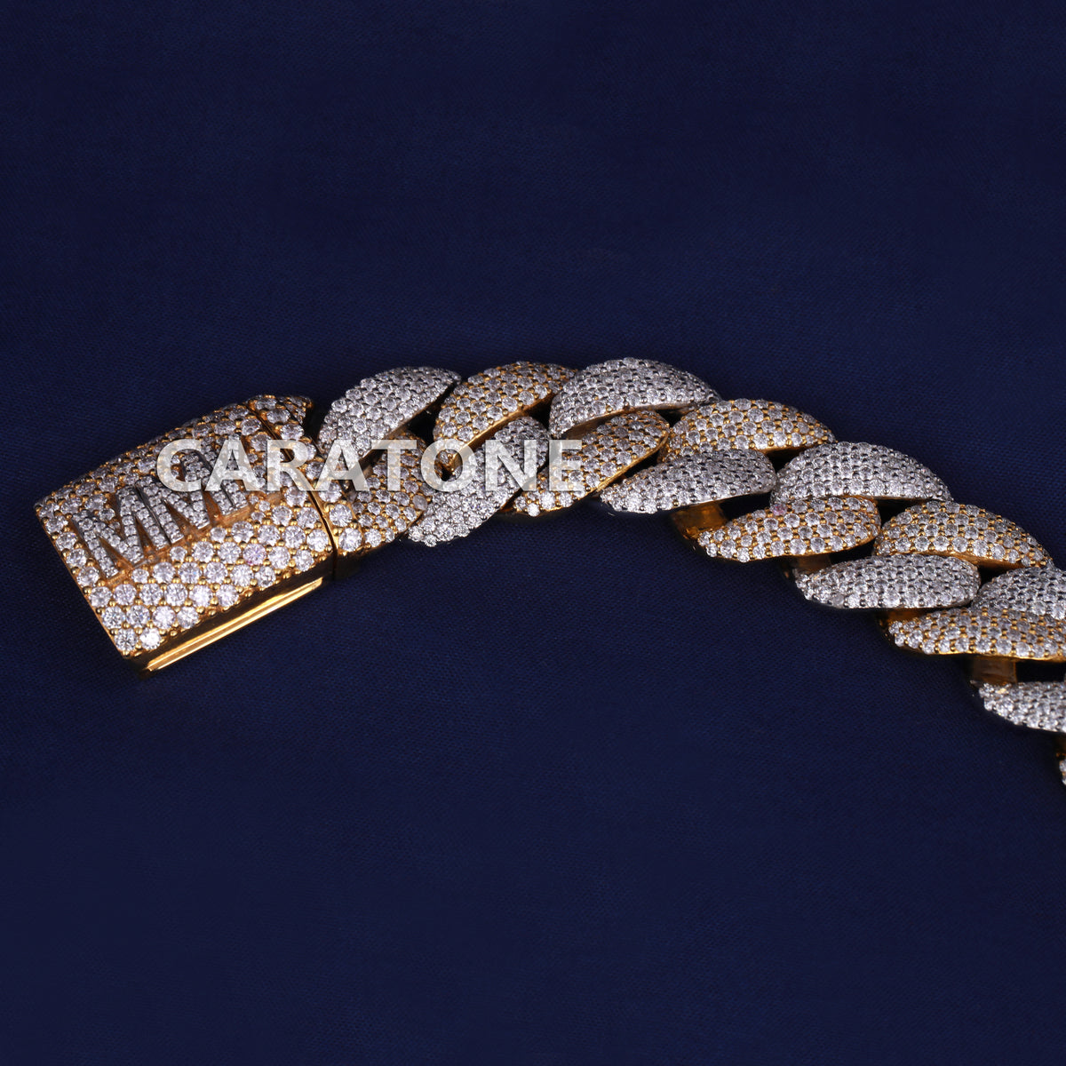 8 inch 16mm Womens Diamond Cuban Link Bracelet in Fully Iced Out Bracelet Silver Round VVS Diamond Celebrity Bracelet