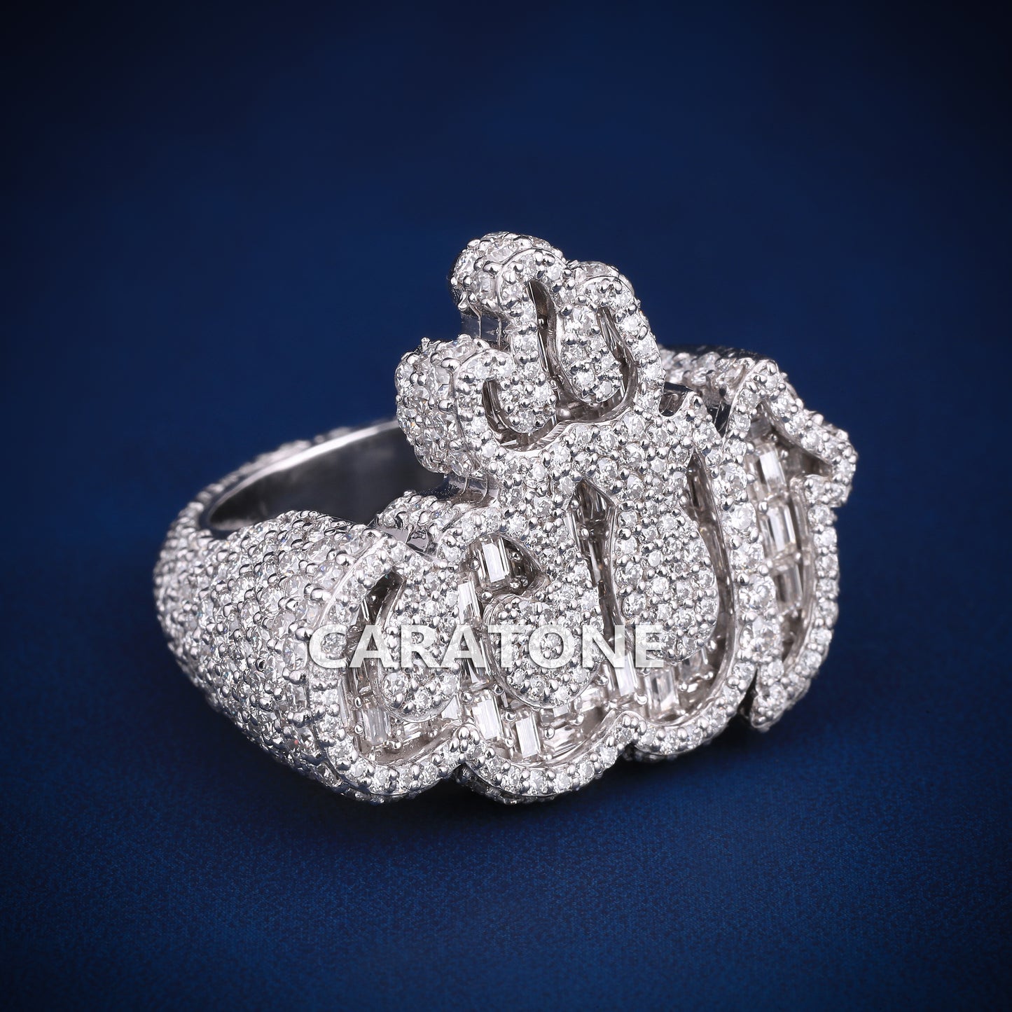 Allah named hip hop diamond ring D Color Vvs clarity