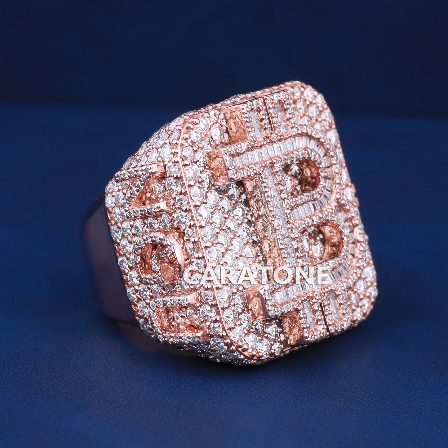 Custom bitcoin logo real diamond hip hop ring