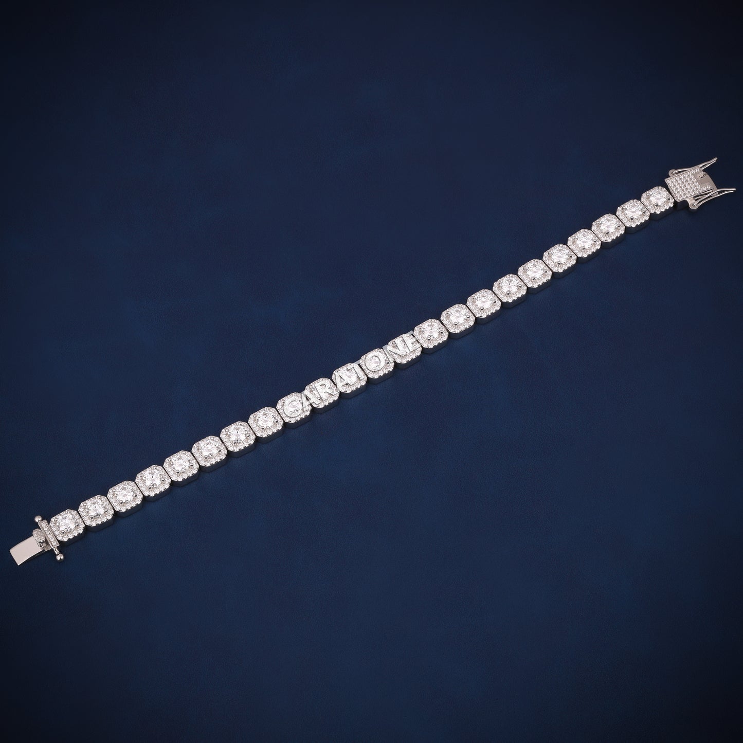 8 inch 8 mm women tennis style halo set diamond bracelet