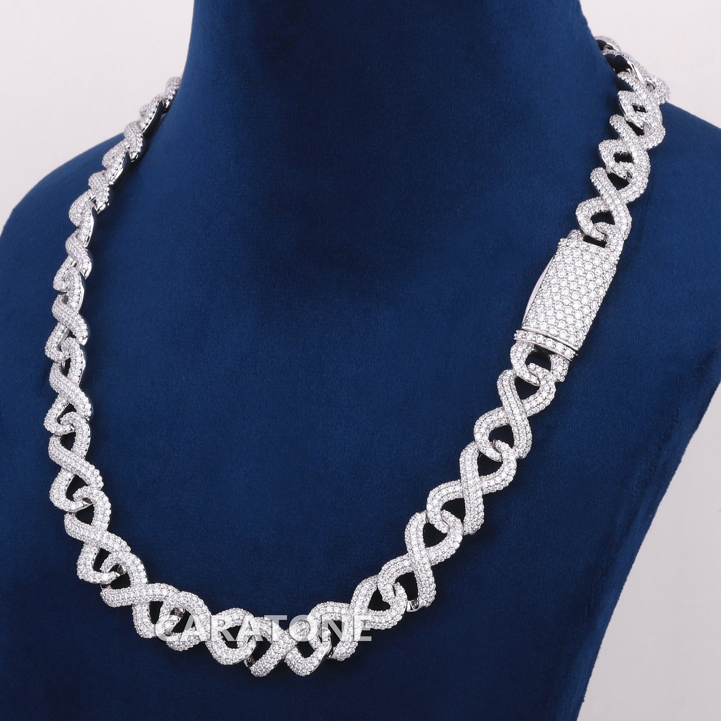 19 inch 12 mm infinity style fully iced out chain