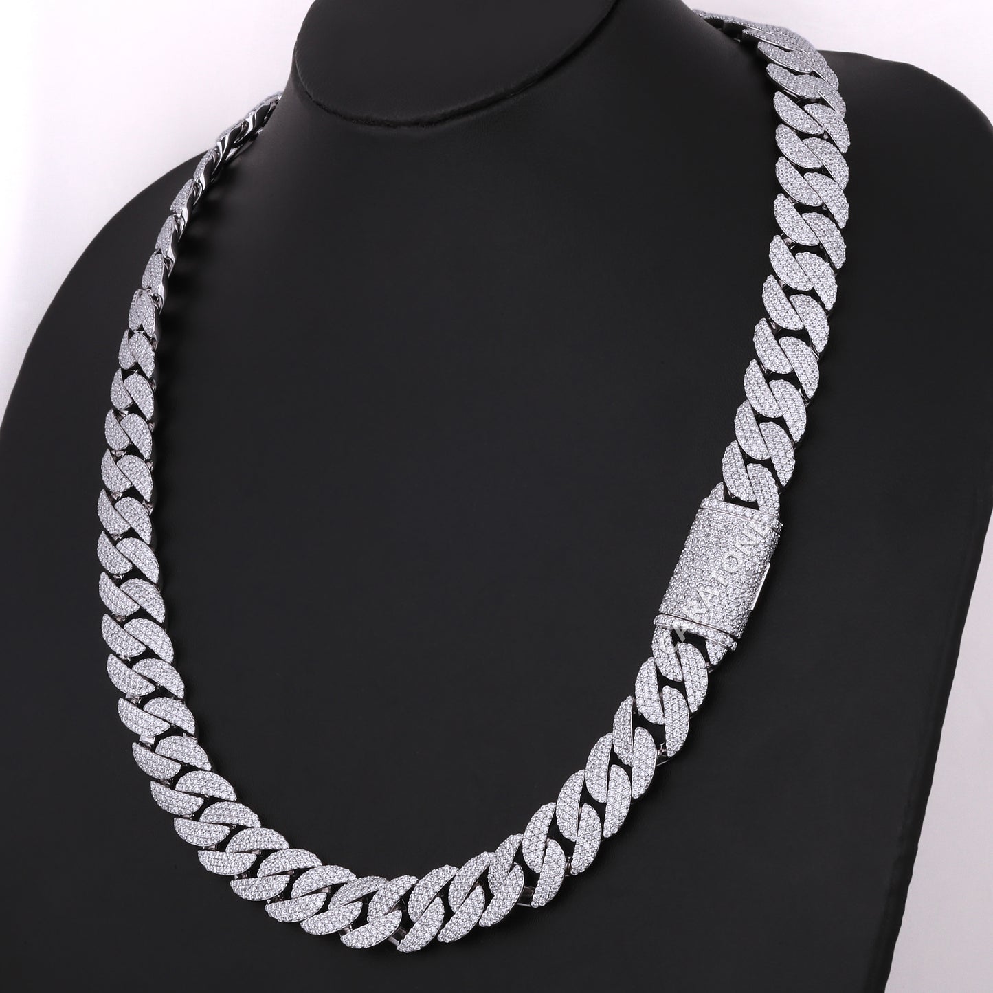 24 inch 22 mm hip hop cuban diamond chain for men d color vvs clarity