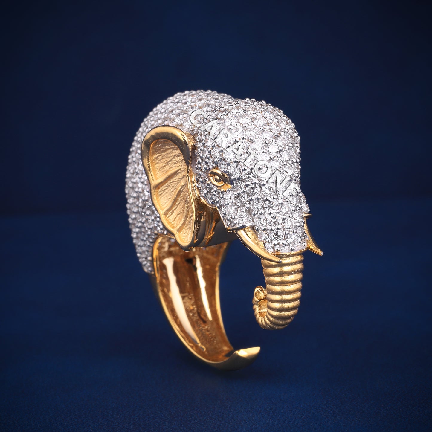 Custom made elephant head ring for men women Vvs clarity diamond