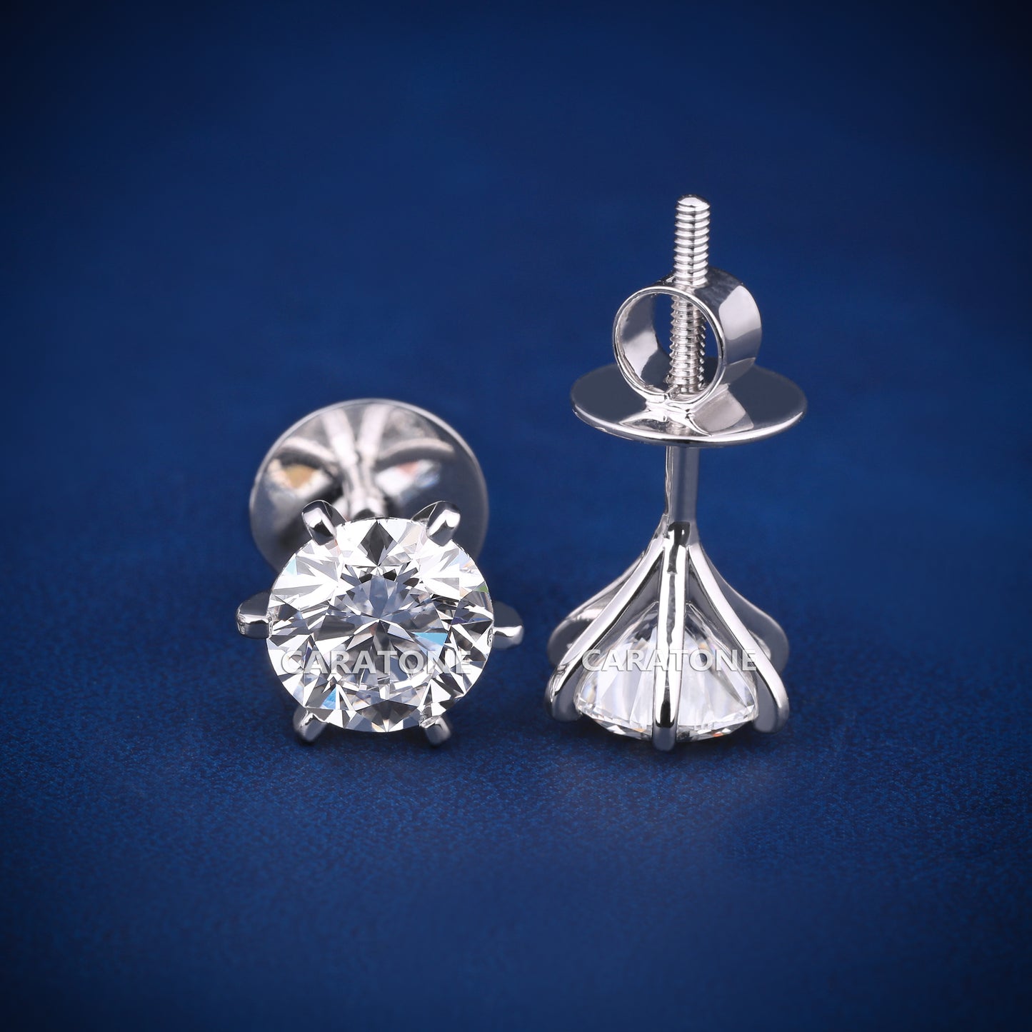 14KT Gold VVS Clarity Lab-grown Diamond Stud Earrings