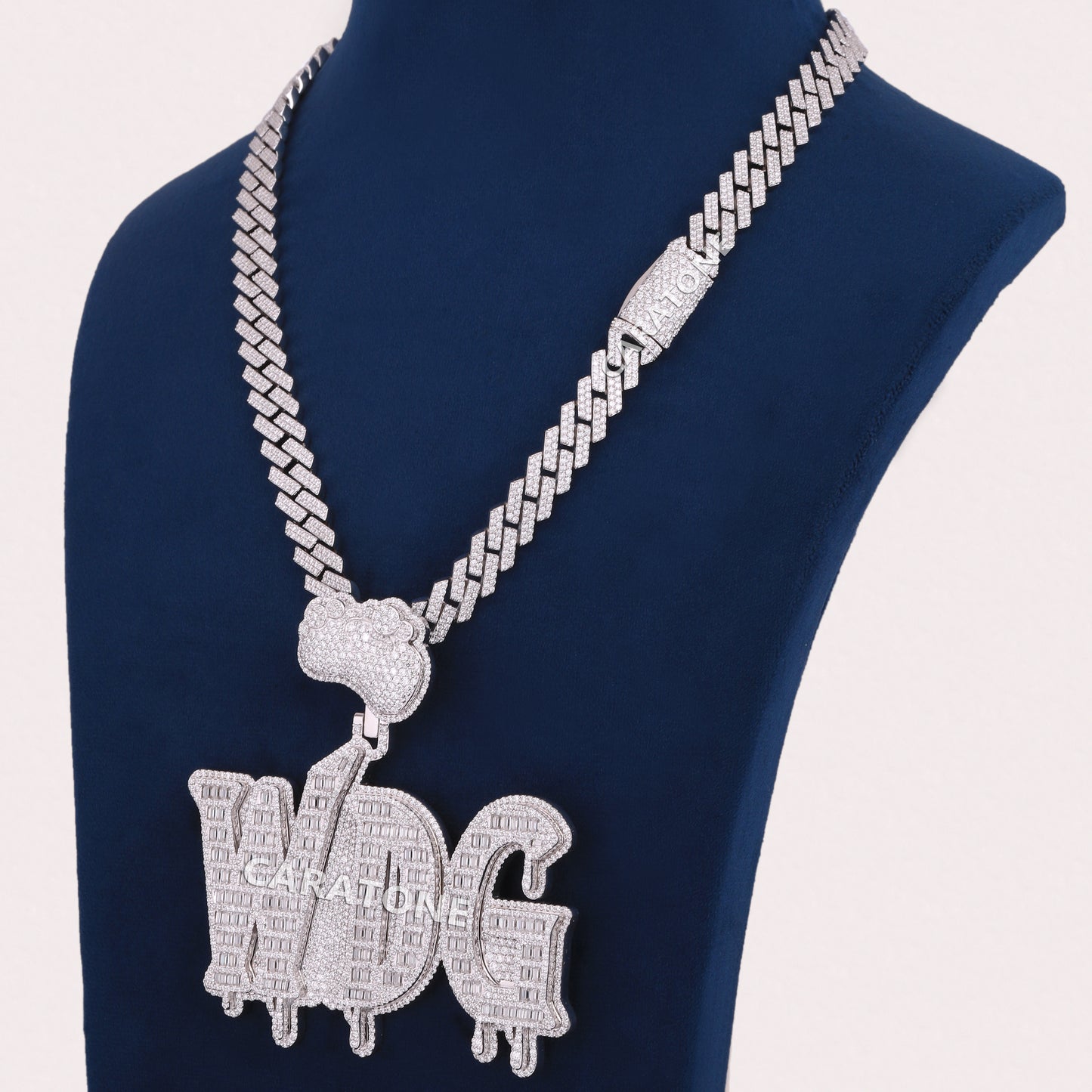 925 Sterling Silver With Lab Diamond Chain Pendant For Gift