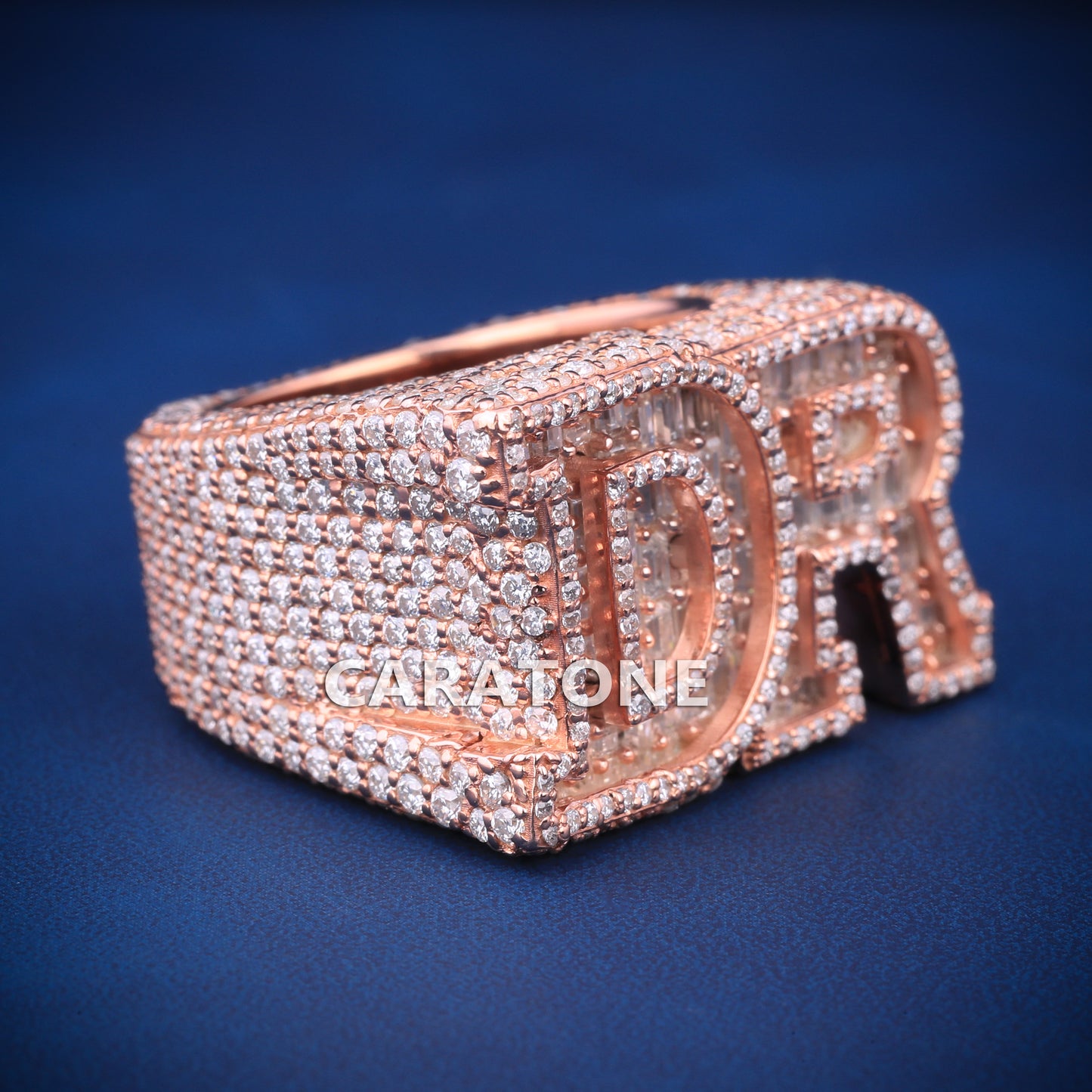 Customized letter hip hop ring Vvs Clarity Diamond